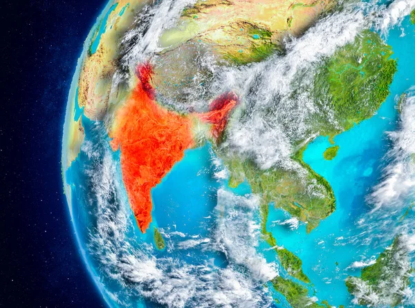 宇宙から地球にインド — ストック写真