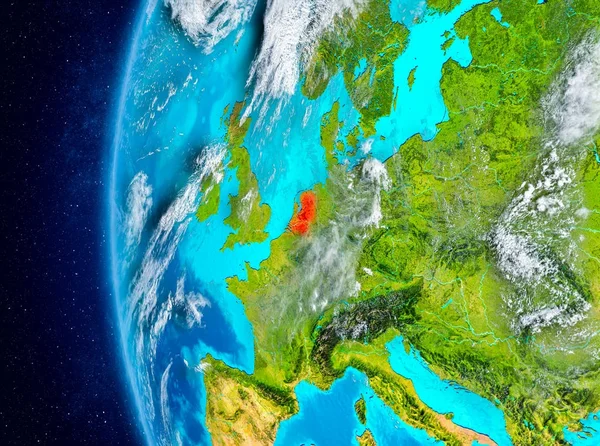 Nizozemsko na zemi z vesmíru — Stock fotografie