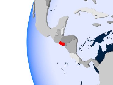 El Salvador Haritası siyasi dünya üzerinde