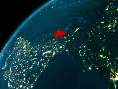 Dünya üzerinde gece Bhutan