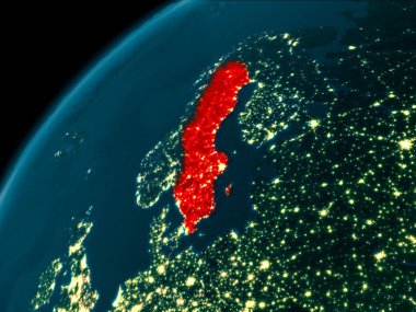 Dünya üzerinde gece İsveç