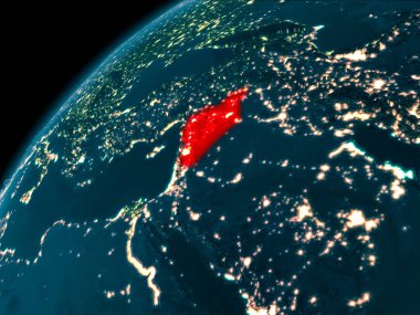 Dünya üzerinde gece Suriye