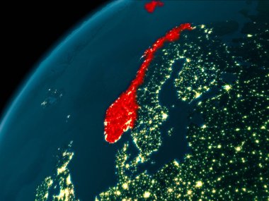Dünya üzerinde gece Norveç