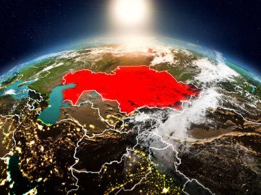 Sunrise yörüngeden Kazakistan