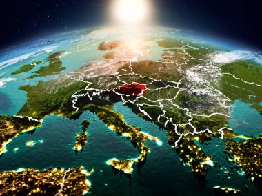 Yörüngeden gündoğumu Avusturya'da