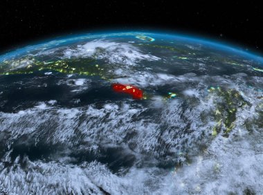 Kosta Rika gece uzaydan