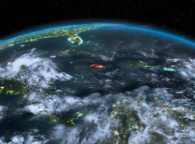 Jamaika gece uzaydan