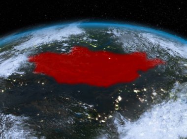 Geceleri uzaydan gelen Moğolistan