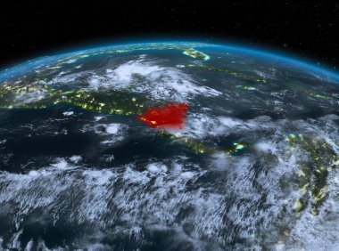 Nikaragua gece uzaydan