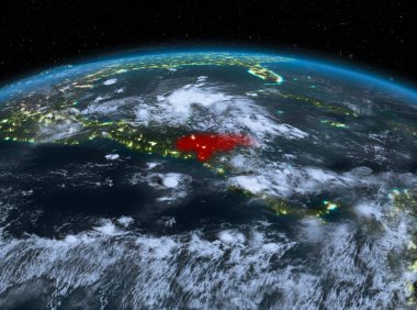 Honduras gece uzaydan