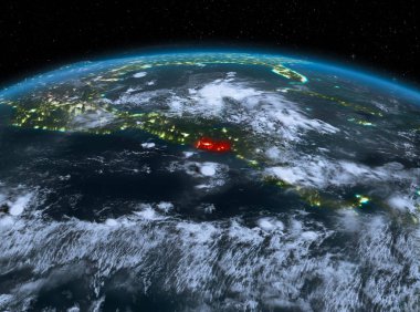 El Salvador gece uzaydan