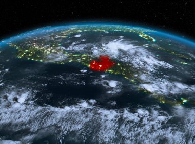 Guatemala gece uzaydan