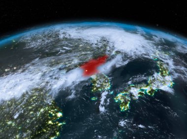 Kuzey Kore gece uzaydan