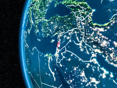 Lübnan gece yeryüzünde