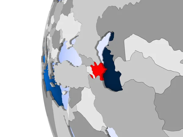 Mapa Ázerbájdžánu politické zeměkouli — Stock fotografie