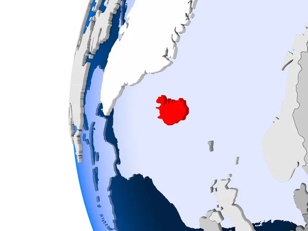 Mapa Islandii na Globus polityczny — Zdjęcie stockowe