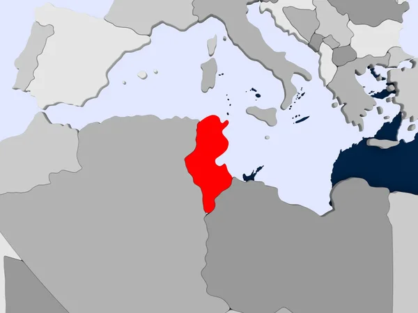 Tunézia térképe — Stock Fotó