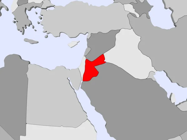 Kaart van Jordanië — Stockfoto