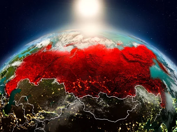 Росія в Схід з орбіти — стокове фото