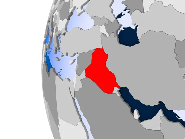 Kaart van Irak op politieke wereldbol — Stockfoto