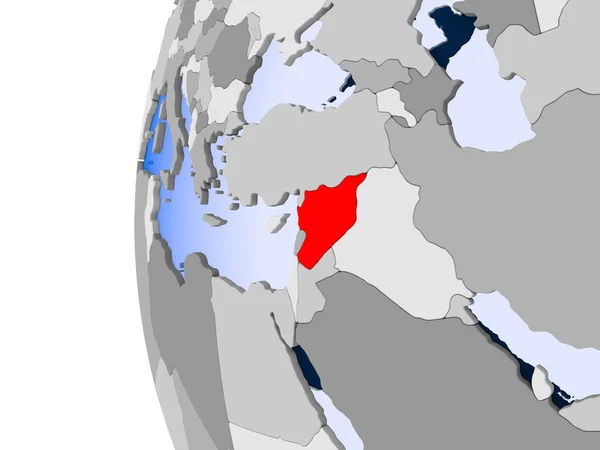 Map of Syria on political globe — Stock Photo, Image
