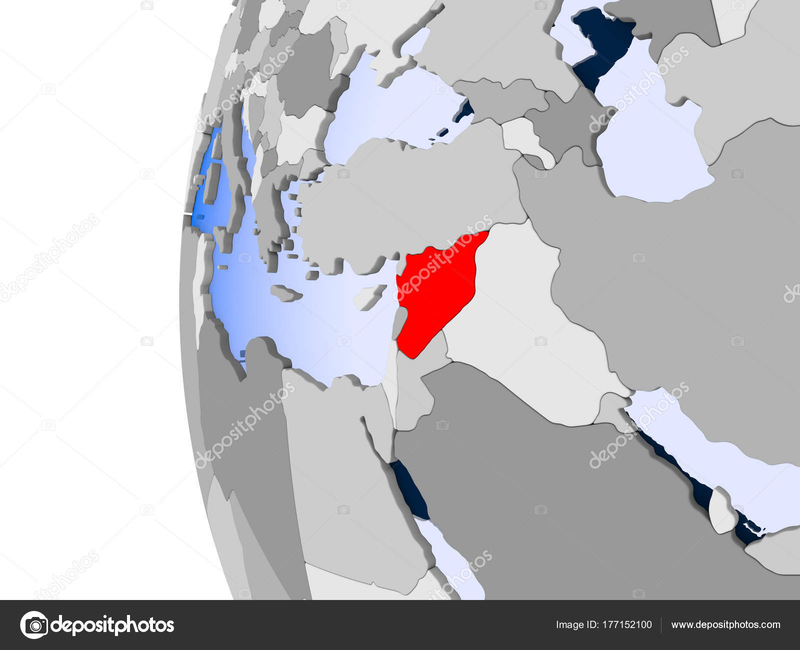 Carte De La Syrie Sur Le Monde Politique Photographie Tom