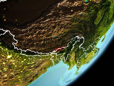 Yörünge görünümü Bhutan