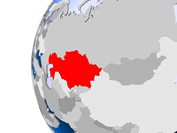 Mappa del Kazakistan sul globo politico — Foto Stock