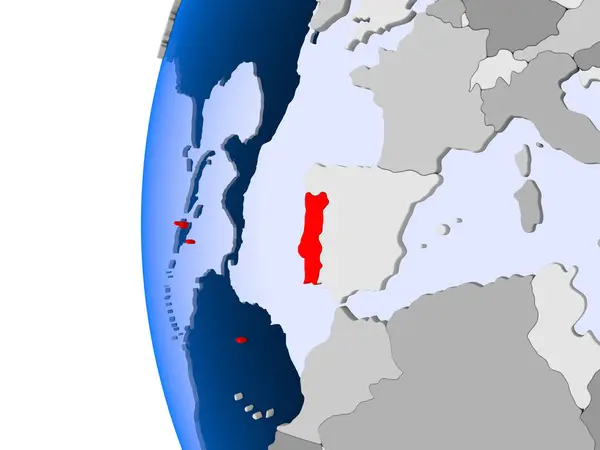 ポルトガルの政治世界地図 — ストック写真