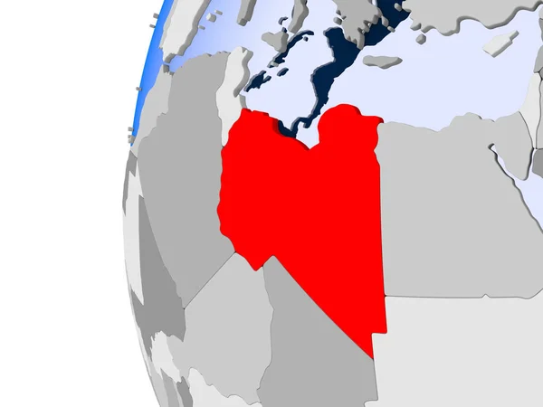 Mapa Libii na Globus polityczny — Zdjęcie stockowe