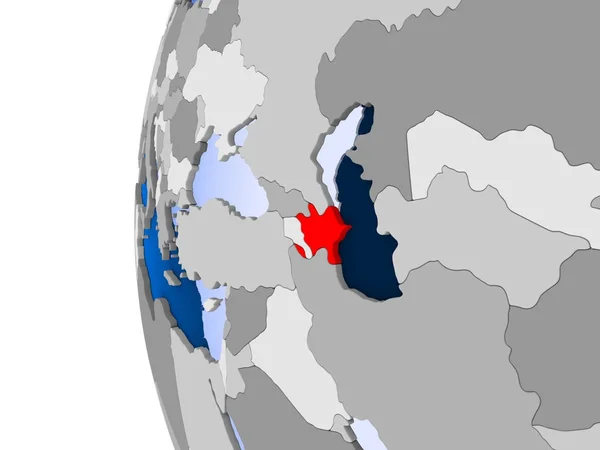 Карта Азербайджана на политическом глобусе — стоковое фото