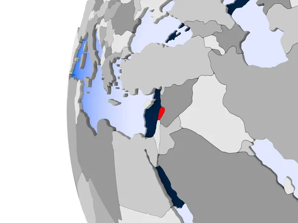 Carte du Liban sur le globe politique — Photo