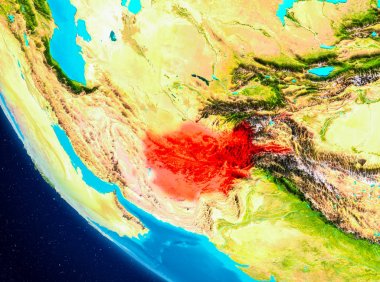 Afganistan uzaydan Dünya üzerinde