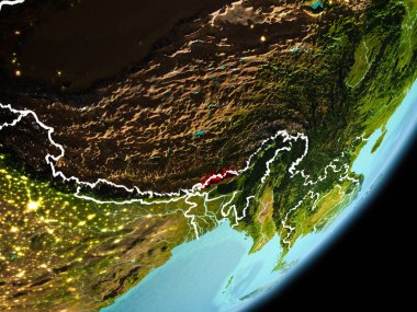 Yörünge görünümü Bhutan