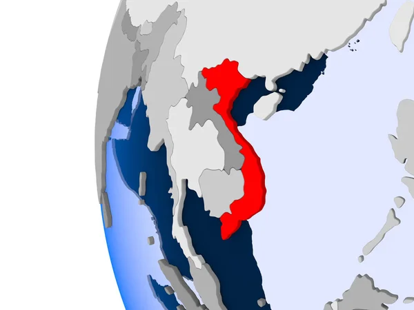 Karte von Vietnam auf politischem Globus — Stockfoto
