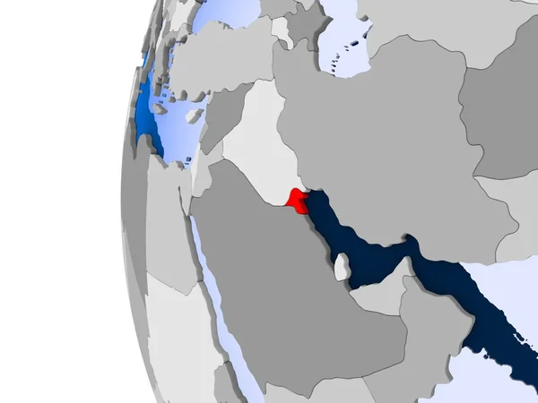 Mapa Kuvajtu na politické globe — Stock fotografie