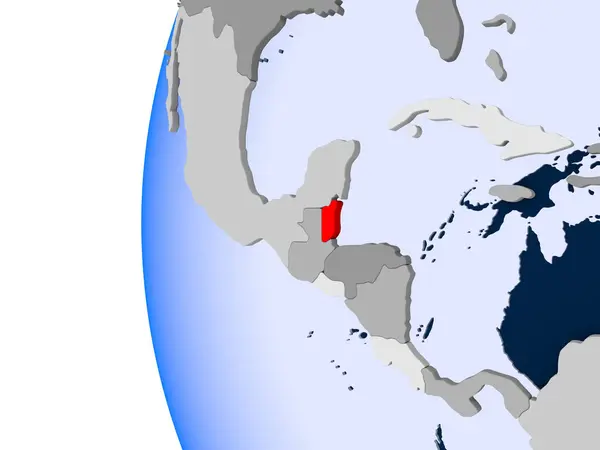 Mappa del Belize sul globo politico — Foto Stock