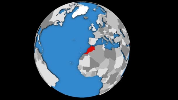 摩洛哥在地球上 — 图库视频影像
