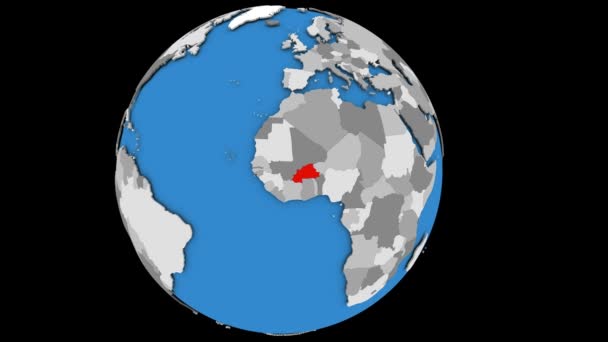 Burkina faso na zeměkouli — Stock video