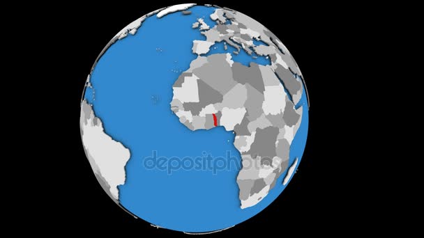 Togo na zeměkouli — Stock video