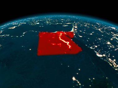 Yörünge görünümü Mısır geceleri