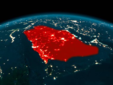 Görünümü, Suudi Arabistan geceleri yörünge