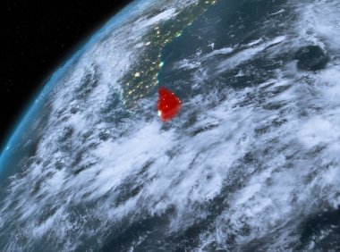 Sri Lanka Planet Earth gece uzayda