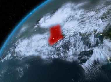 Planet Earth gece uzayda Gana