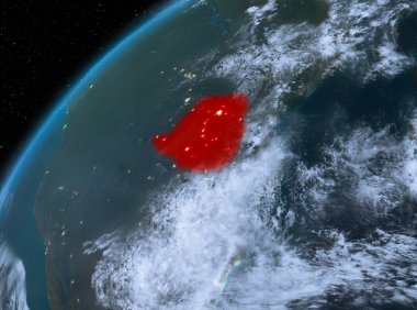 Planet Earth gece uzayda Zimbabve