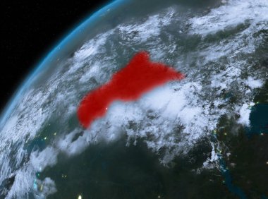 Orta Afrika Planet Earth gece uzayda