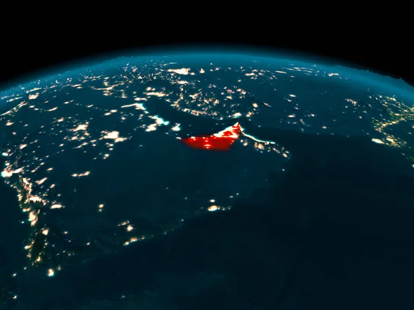 Birleşik Arap Emirlikleri görünümünü geceleri yörünge