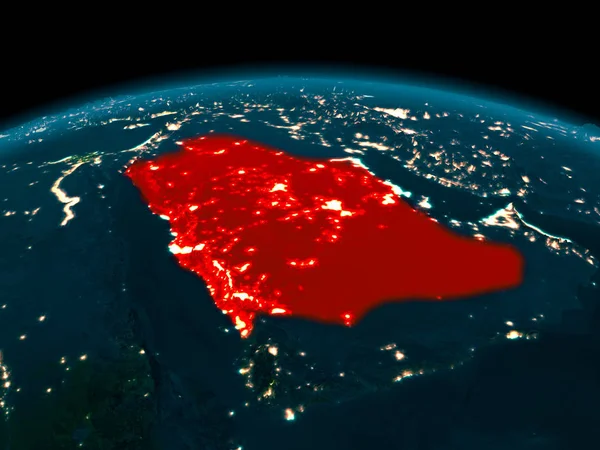 Görünümü, Suudi Arabistan geceleri yörünge