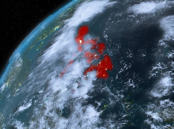 Planet Earth gece uzayda Filipinler