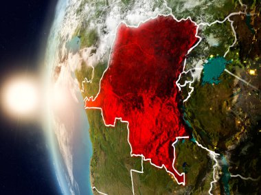 Demokratik Kongo Cumhuriyeti dünya üzerindeki günbatımı sırasında